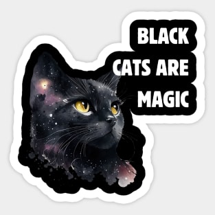 Black cats are magic Sticker